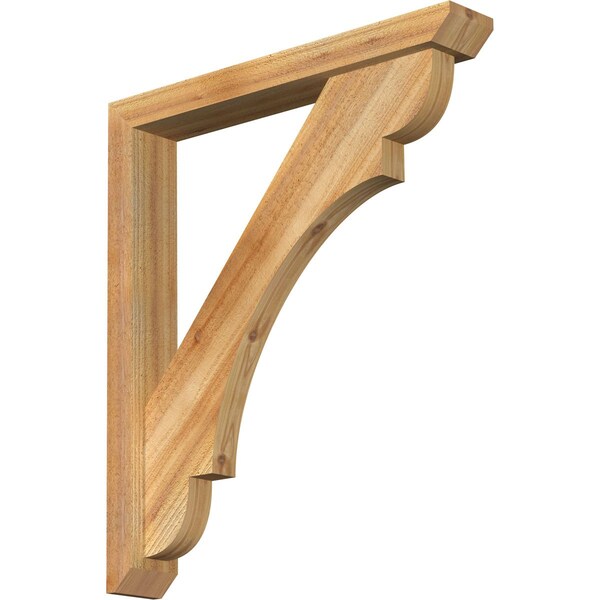 Ekena Millwork Olympic Slat Rough Sawn Bracket w/ Offset Brace, Western Red Cedar, 4"W x 26"D x 30"H BKT0402X26X30OLY06RWR - main